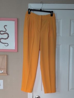 High-Waist Tailored Trousers in Mustard Yellow
